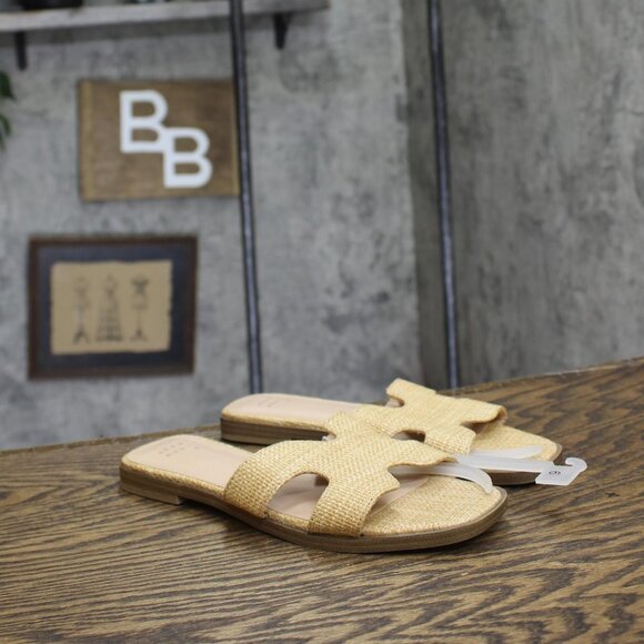 NWT A New Day Womens Nina Raffia H-Band Slide Sandals 92244961 Beige Brown 6M - Picture 5 of 10